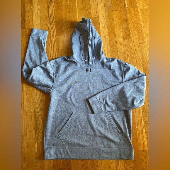 Under Armour Hoodie Mens Large Grey Coldgear Pullover Mock Neck Vented Sweater L - Picture 1 of 4